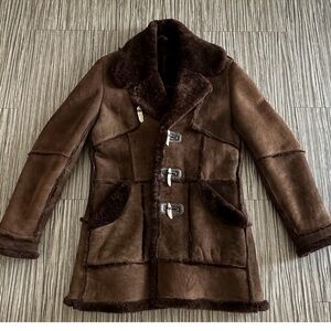 MINT CONDITION Knight Tailors Chocolate Brown SHEEPSKIN and SHEARLING coat